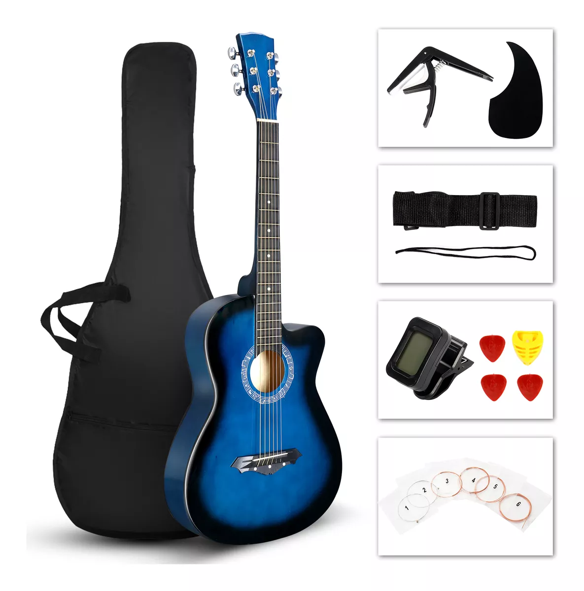 Guitarra Acustica Clasica 38pulgada material Tilo Multicolor