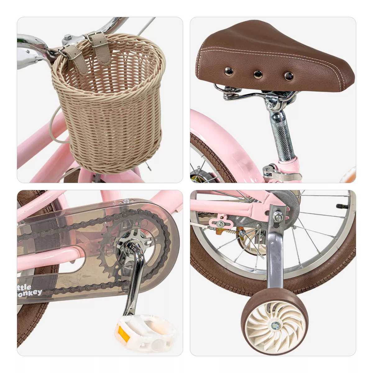 Bicicleta Infantil Niña Rodada 16 Rosa Ruedas Entrenamiento