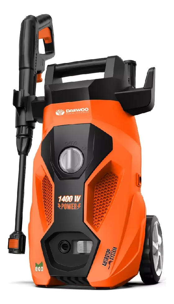 Hidrolavadora Alta Presi&oacute;n Daewoo Accesorios 1400w 1520 Psi color Negro con Naranja