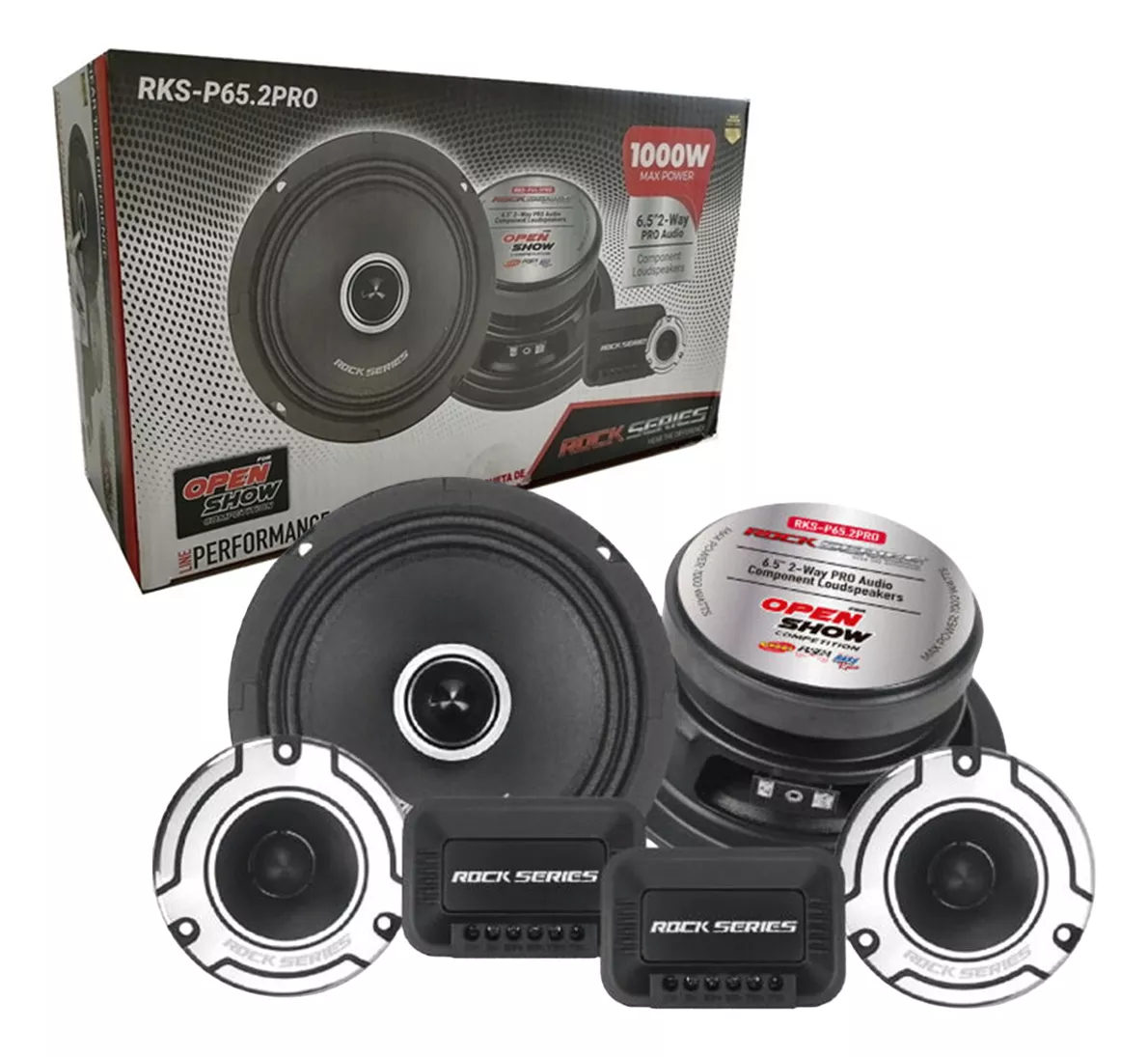Set De Medios Rangos Rock Series Rks-p65.2pro 1000w Max 6.5 color Negro