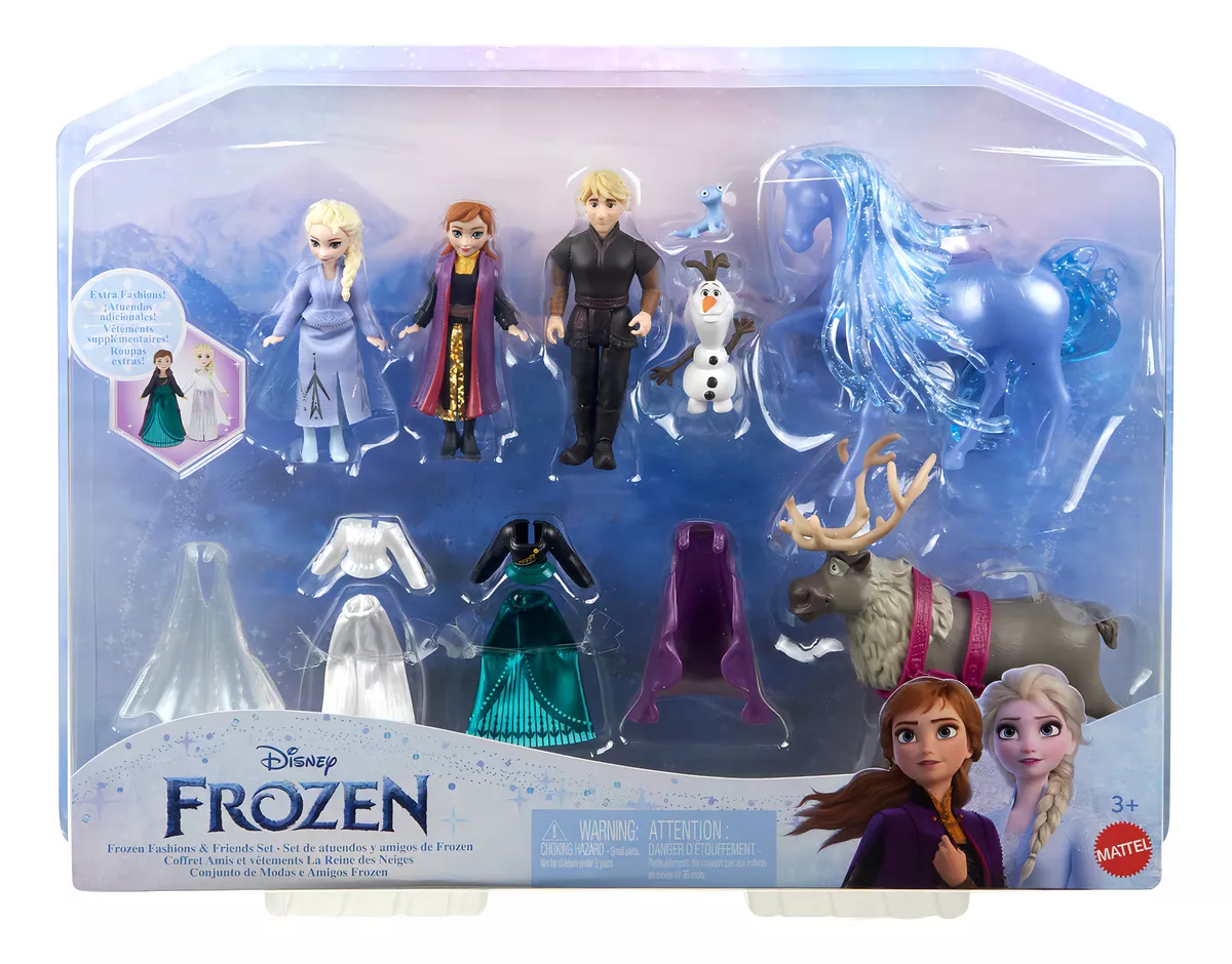 Disney Frozen Muñeca Set De Modas Y Amigos Con Anna Y Elsa