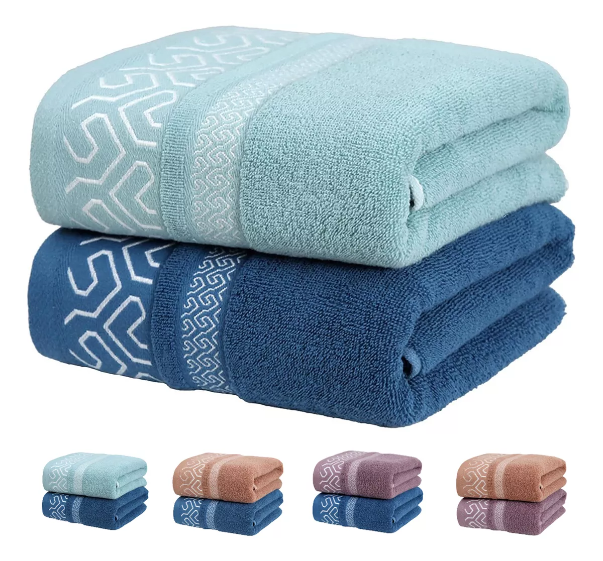 2pcs 100% Algodon Toallas De Baño Juego De Baño Completo