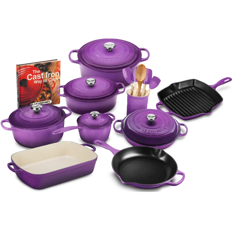 Juego exclusivo de utensilios de cocina de hierro fundido de 20 piezas