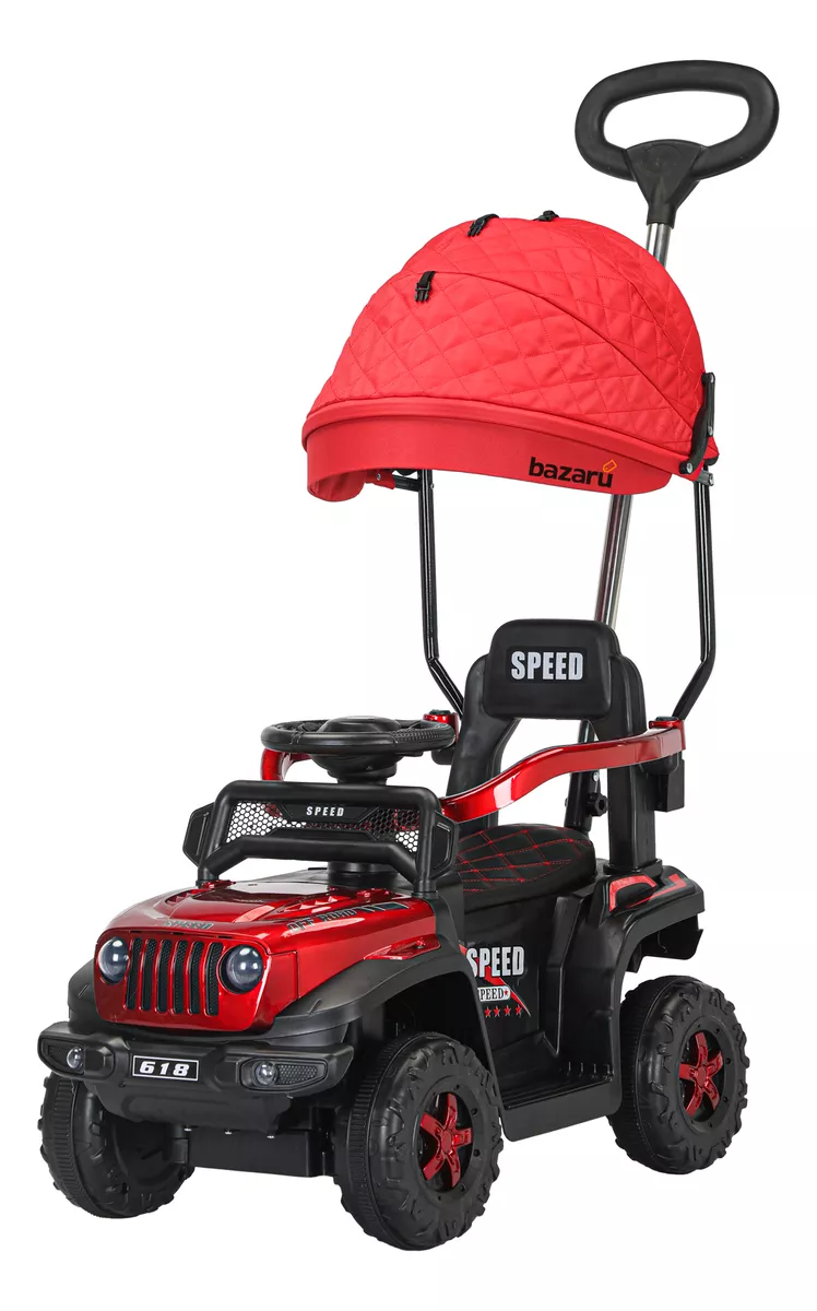 Carrito Montable Sombrilla Push auto Luces Y Sonido Niño