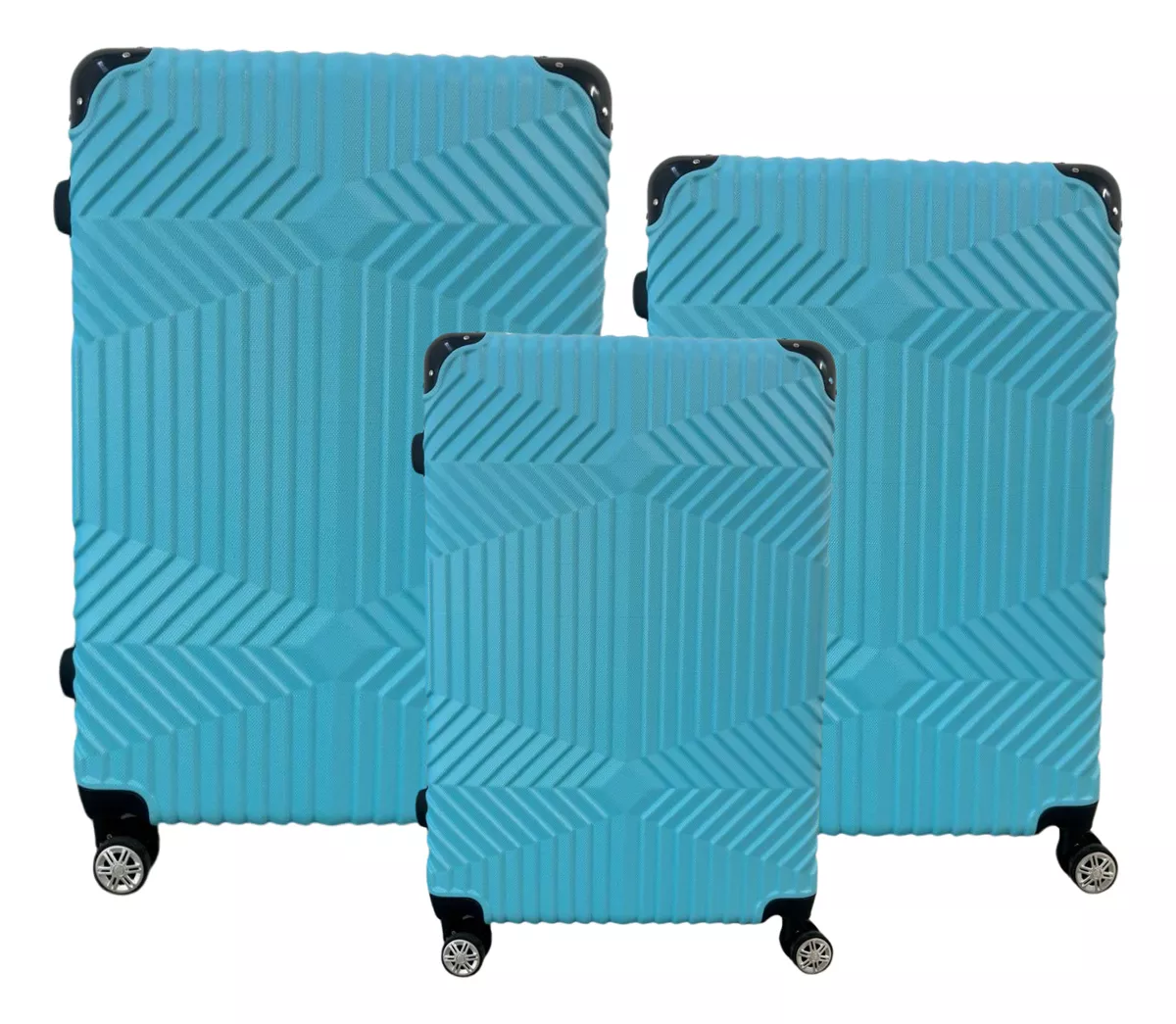 Set 3 Maletas Completas Plastico Viaje Ruedas 360 Y Candado