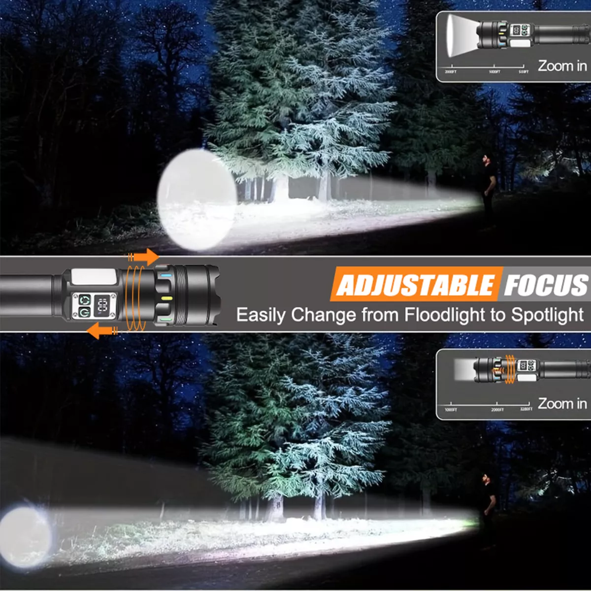 Lámpara Táctica 120000 Lúmenes Led Linterna Táctica Camping