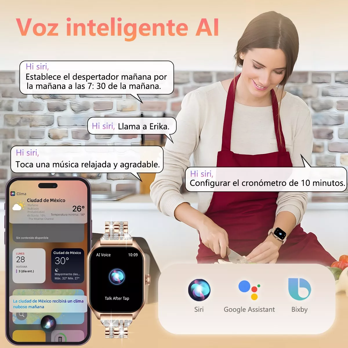 Reloj Smartwatch 1.85 Mujer Relojes Inteligentes Smart reloj