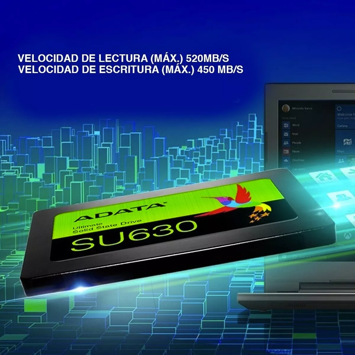 Adata Disco Duro Solido Ssd Sata Laptop Pc 240gb Su630