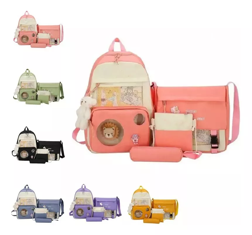 Mochilas Escolares Niño Para Niñas Set De 4 Piezas.