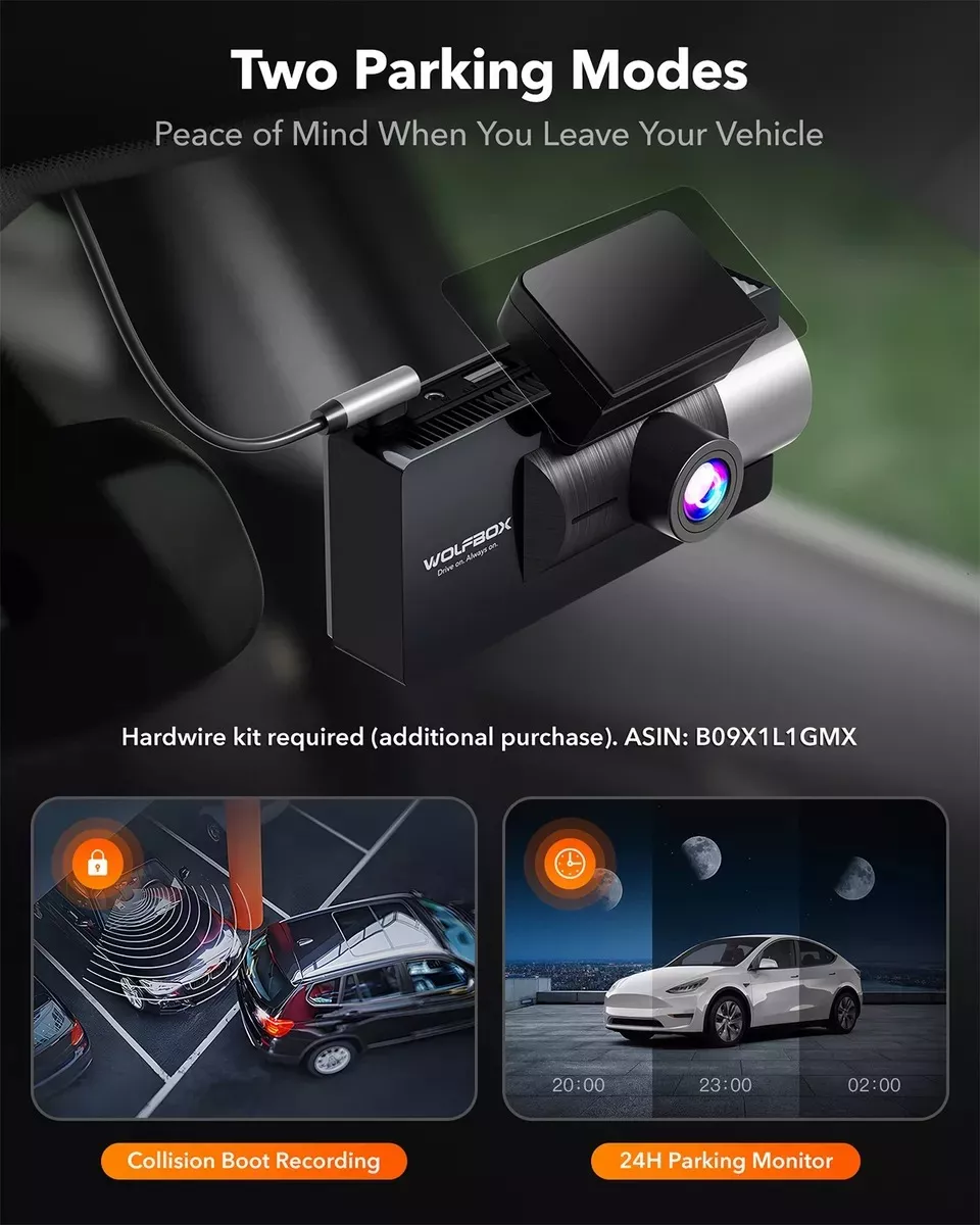 Wolfbox I17 Cámara Para Auto 4k 3 Cámaras Dashcam Wifi Gps