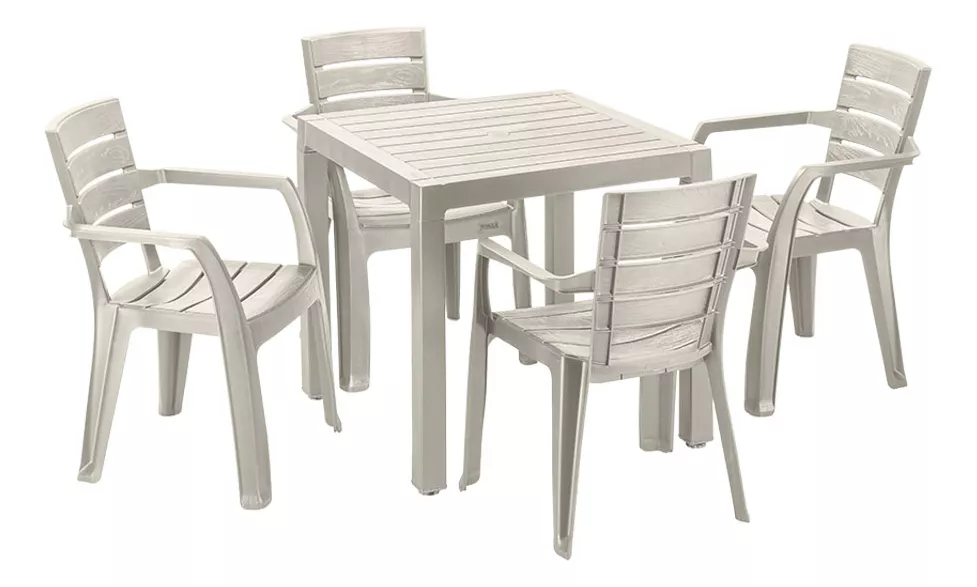 Comedor Plástico Apariencia Madera Interior Exterior Rimax