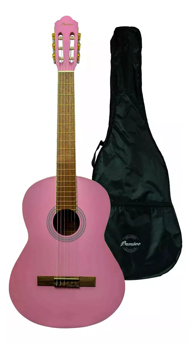 Guitarra Cl&aacute;sica Bamboo Studio Rosa 39 Con Funda