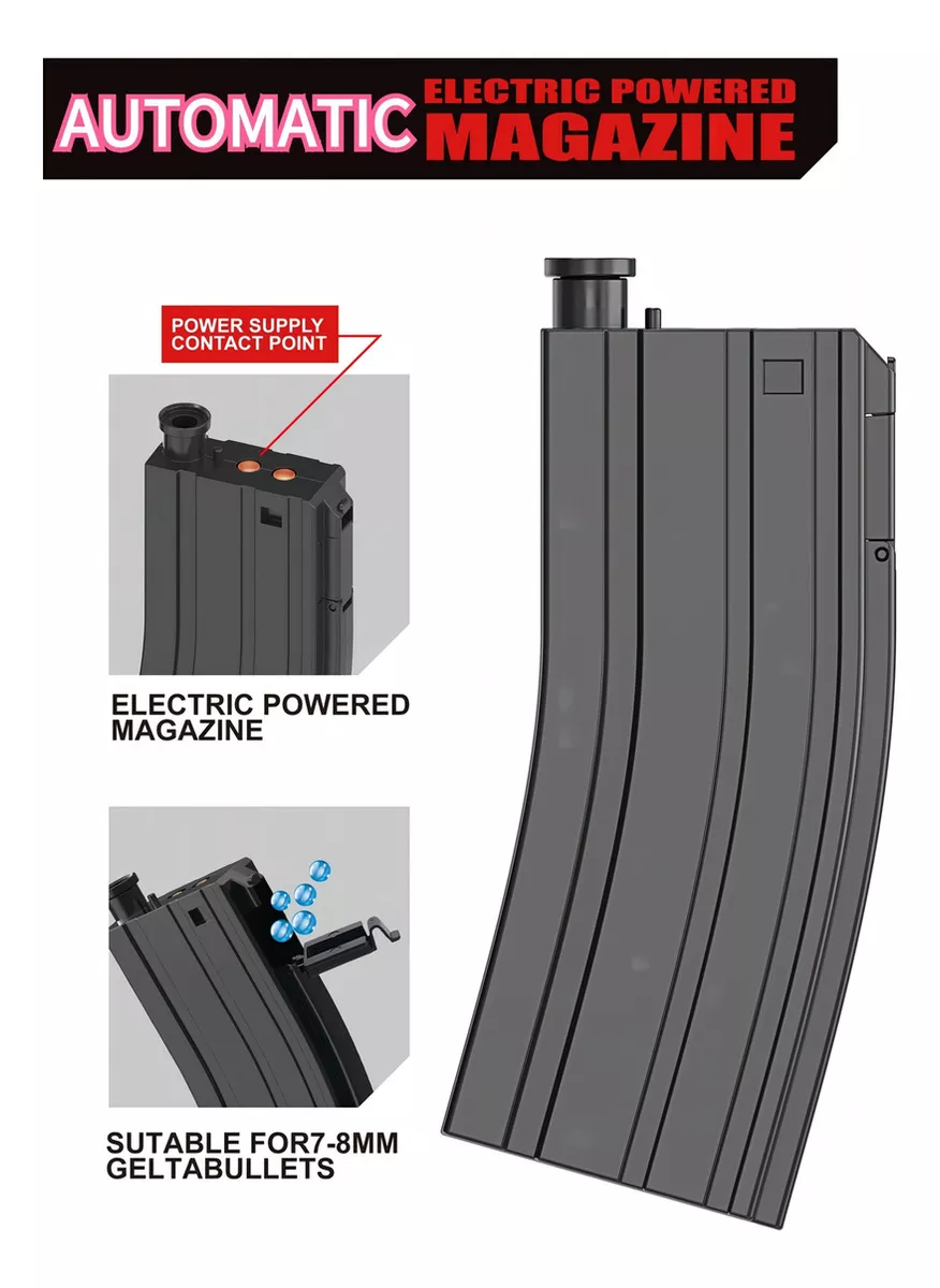 Pistola De Juguete De Bolas Hidrogel Eléctrica Arp9 75cm
