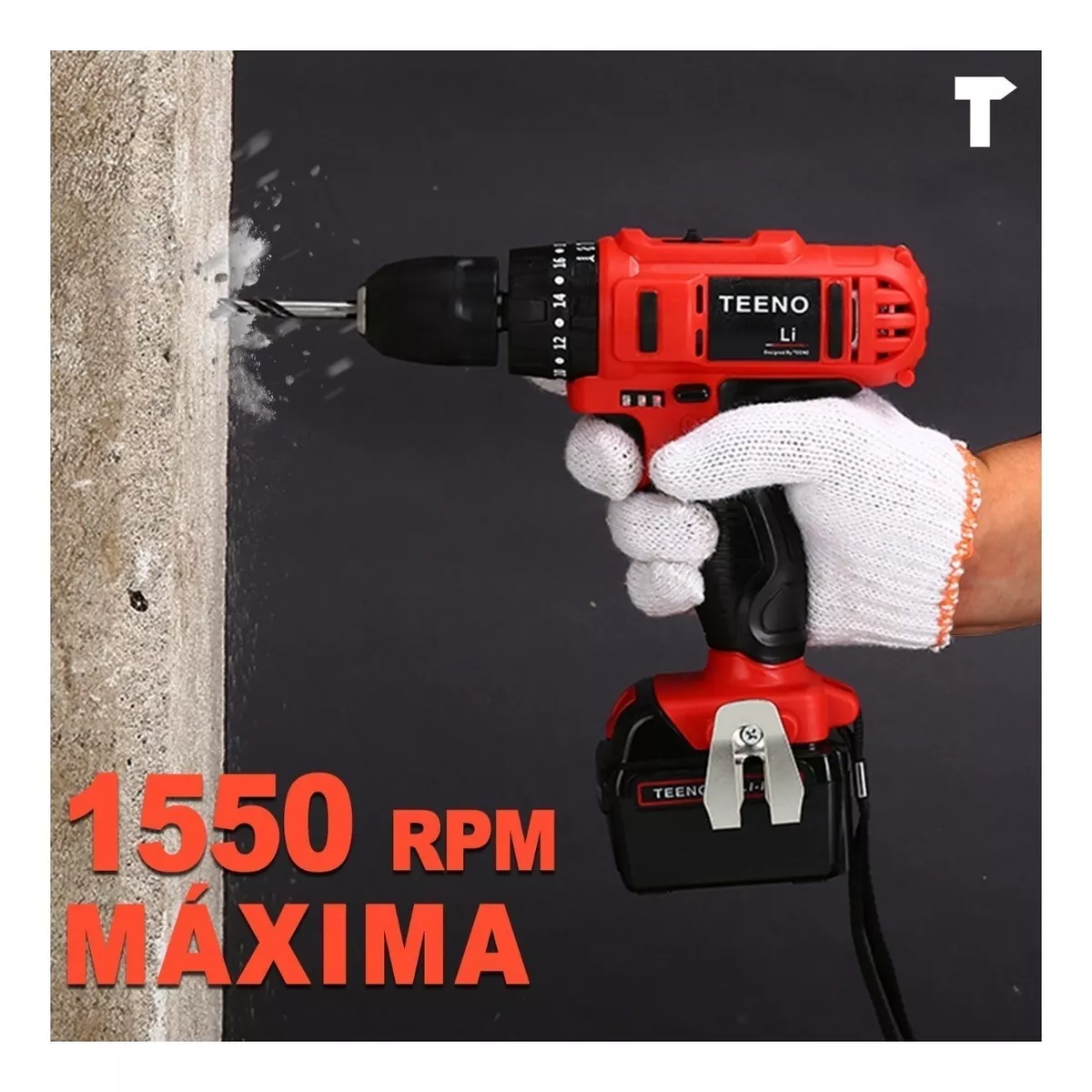 Taladro Rotomartillo Teeno 5816-25 De 21vc/2batería De 1.5ah
