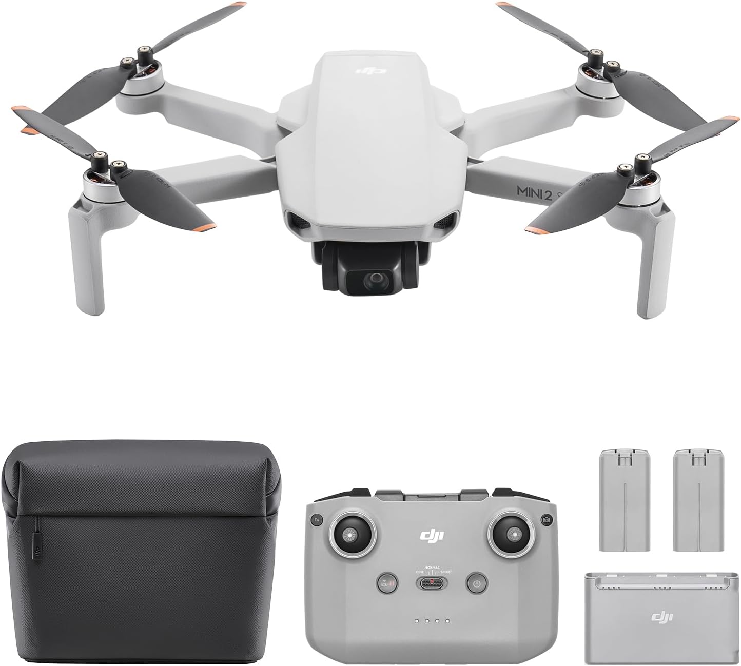 paquete DJI Mini 2 SE Vuela Más, dron mini con cámara ligero y plegable, vídeo 2.7K, modos inteligentes, transmisión de vídeo a 10 km, 31 min de vuelo, menos de 249 g, fácil de usar, baterías adicionales