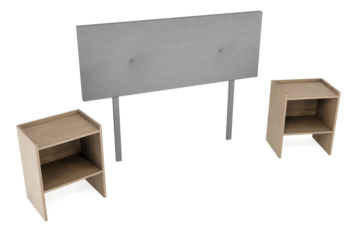 Base Cama Urban Matrimonial-Base + Cabecera + 2 Buros