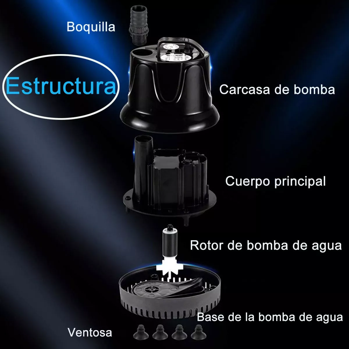 3.5m Bomba De Agua Sumergible Fuente Pecera Acuario 3500l/h