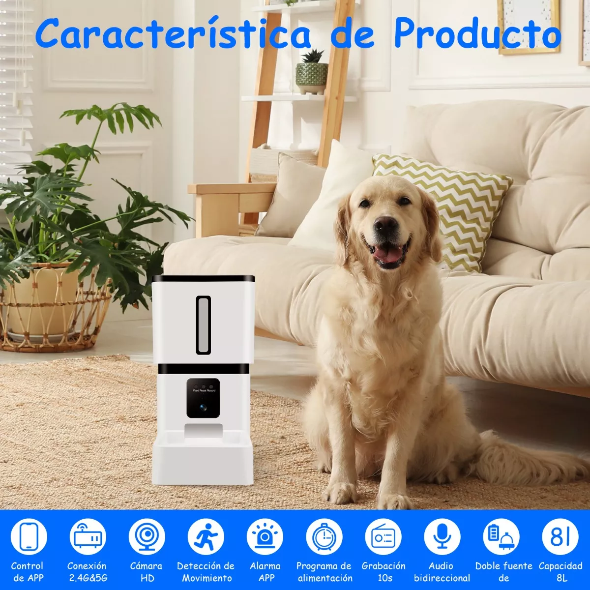 Comedero Automatico 8l Perro Gato Con Cámara 2.4/5g Wifi App