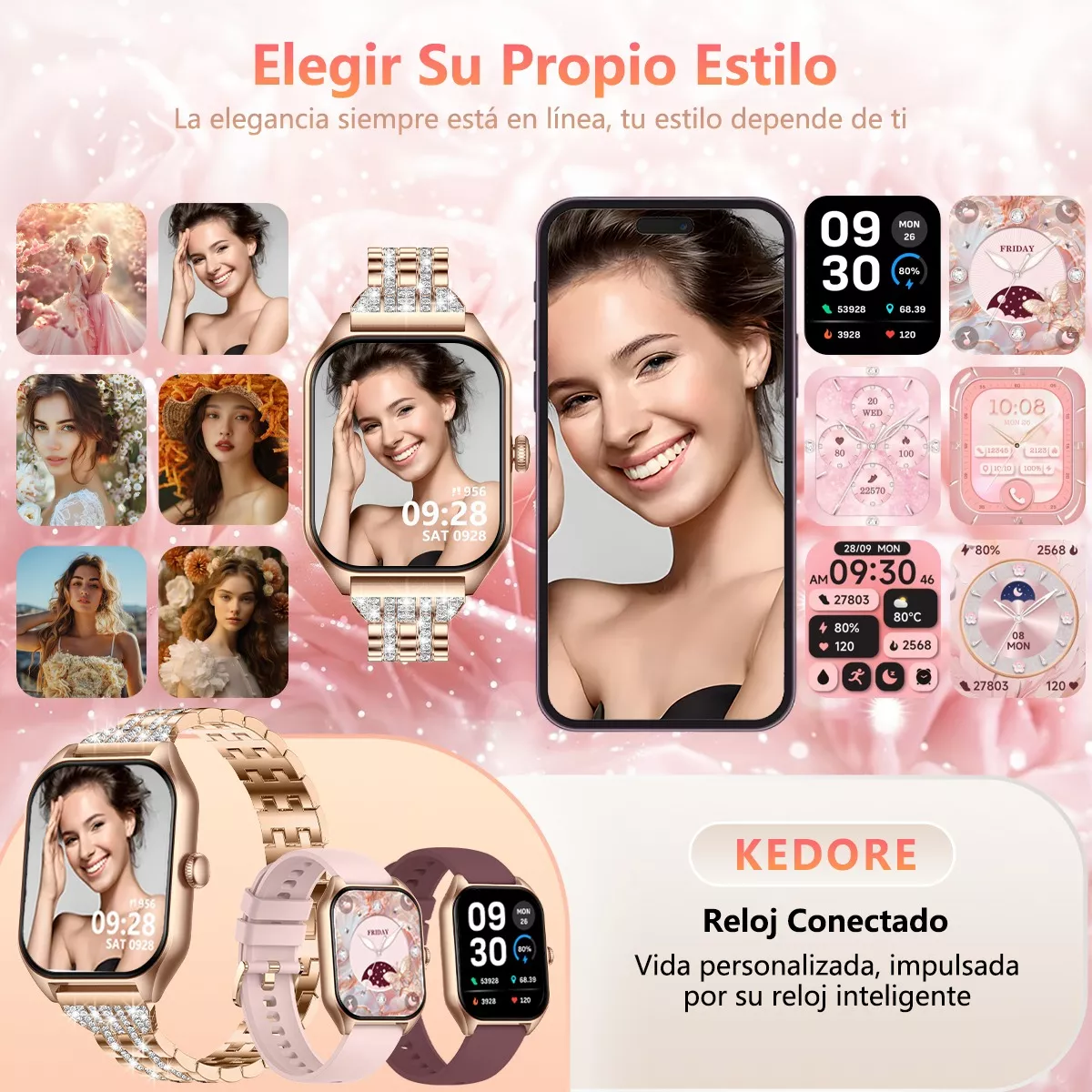Reloj Smartwatch 1.85 Mujer Relojes Inteligentes Smart reloj