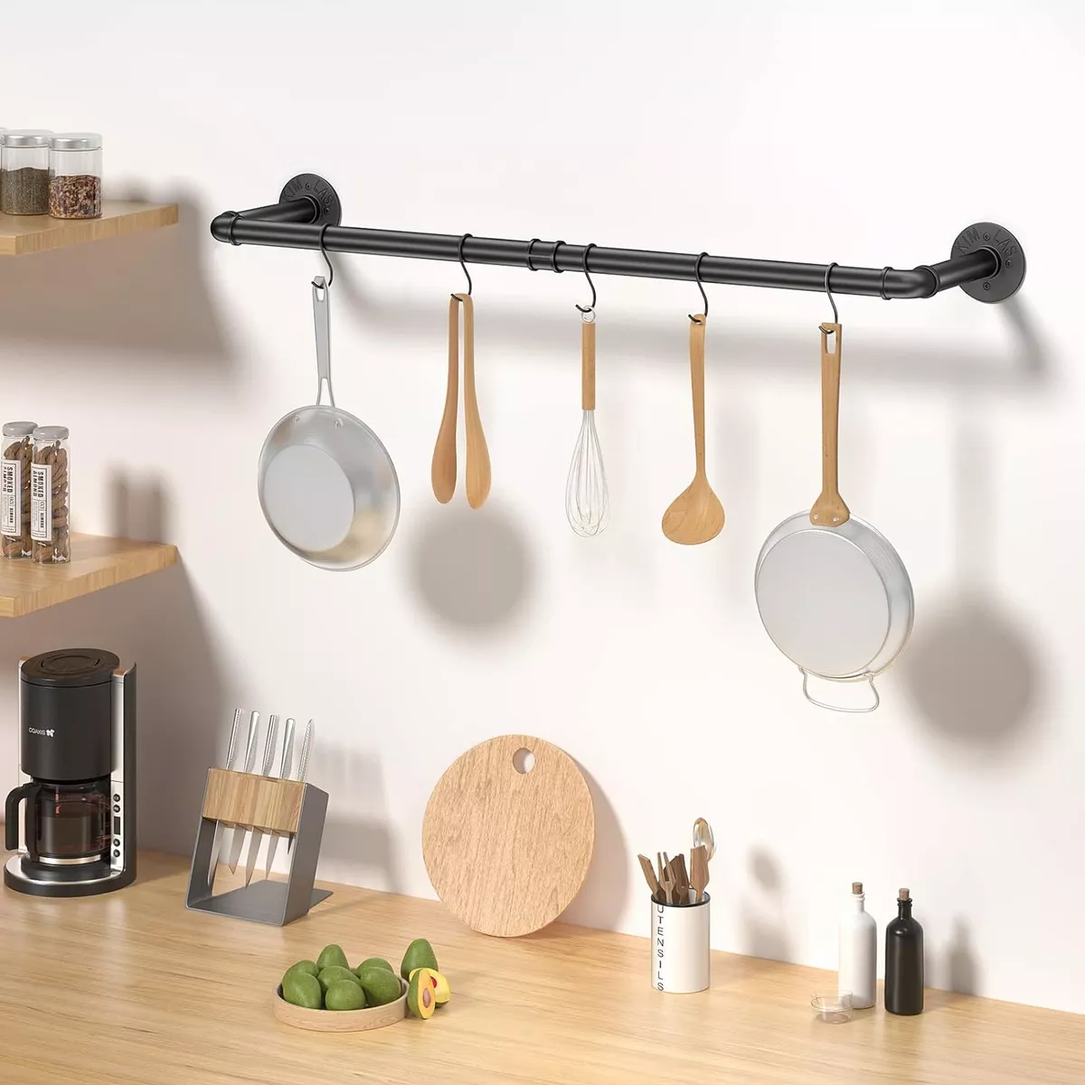 2pack Estante Perchero De Pared Industrial Para Colgar Ropa