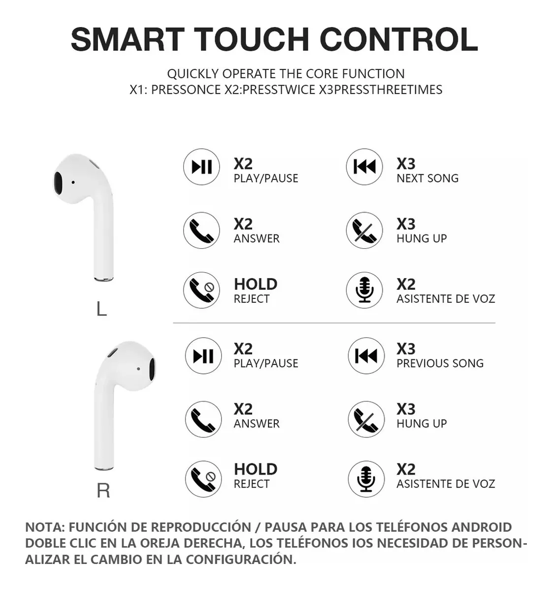 Auriculares Inalámbricos Pro5 Compatibles Con iPhone Android