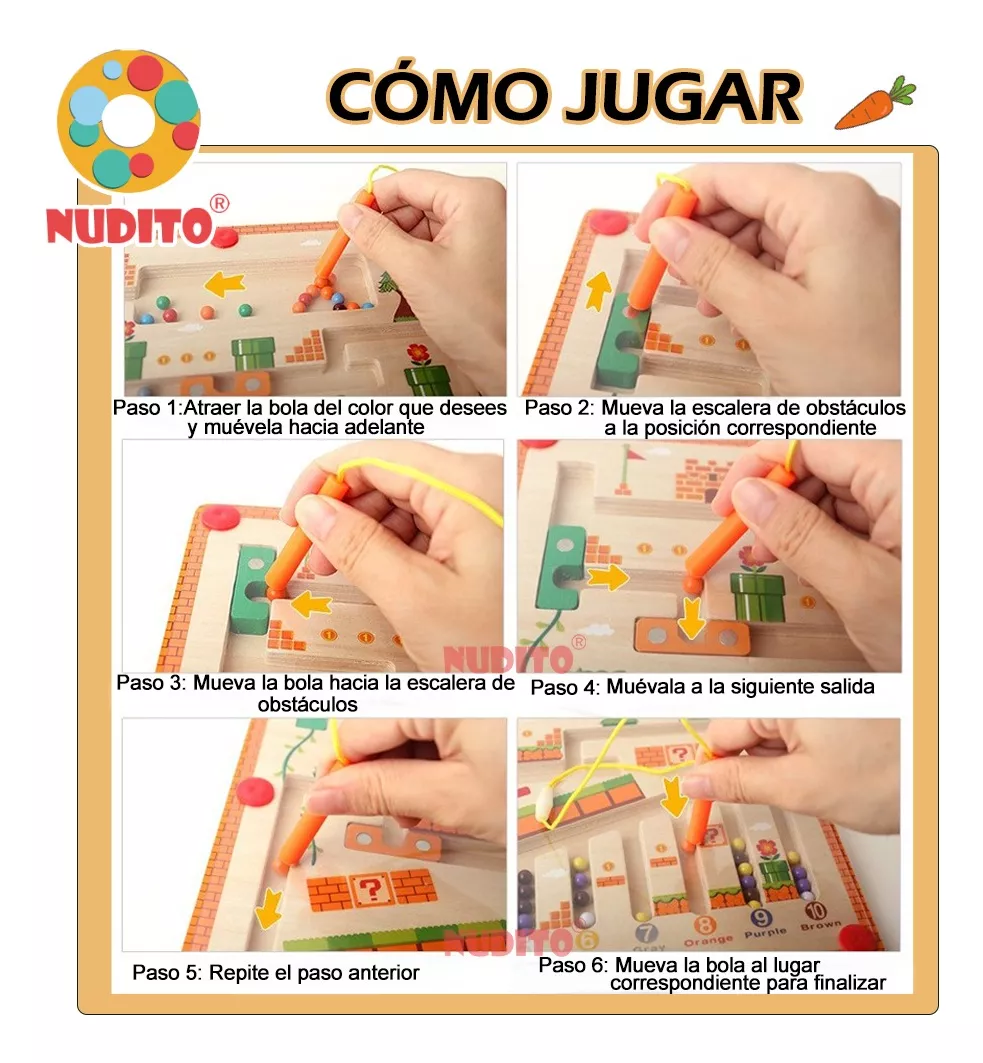 Juguete Didáctico Tablero Magnético De Cuentas Para Niños