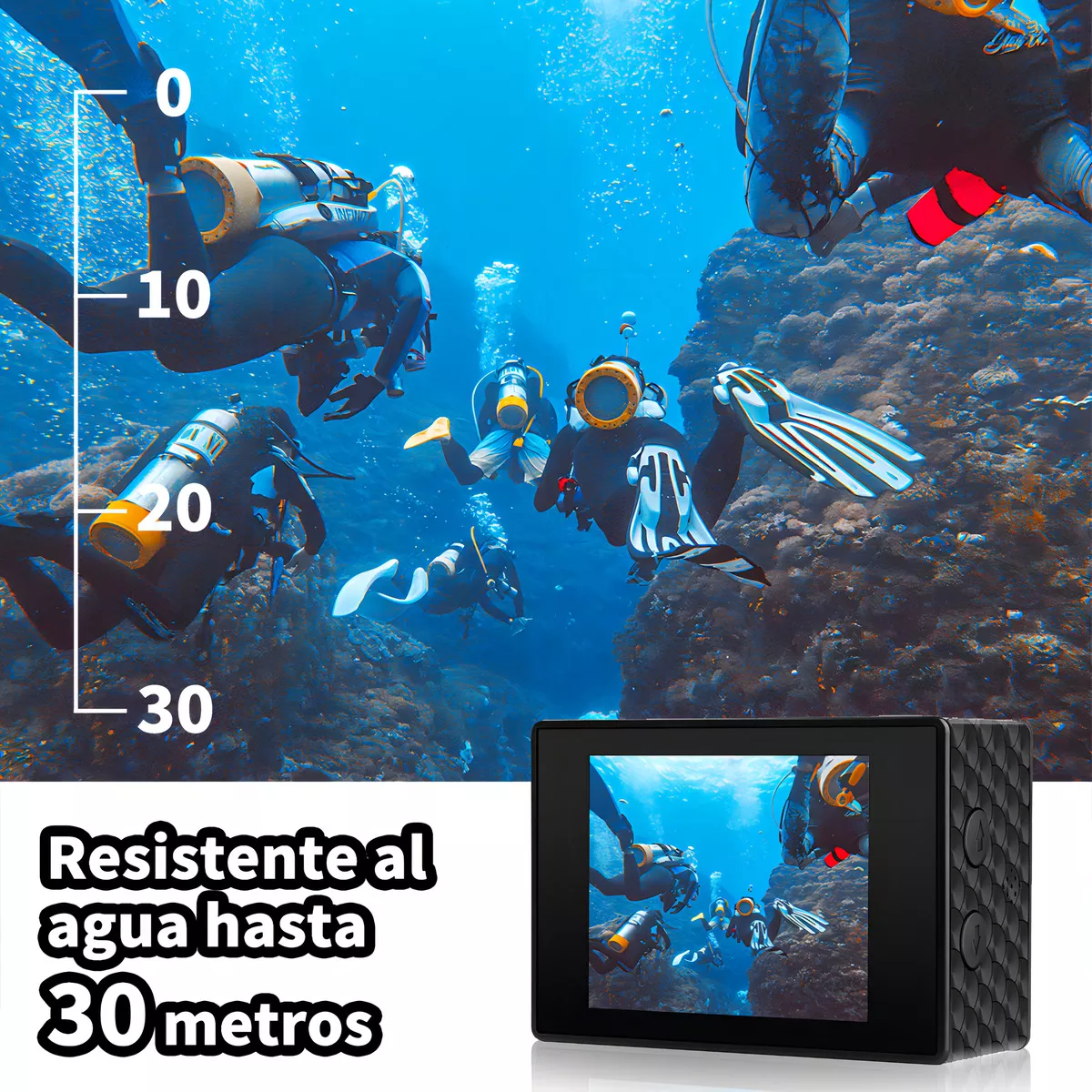 Cámara De Acción Ourlife AT-Q1 4k 30fps Wifi Con 3 Baterías Negra NTSC/PAL
