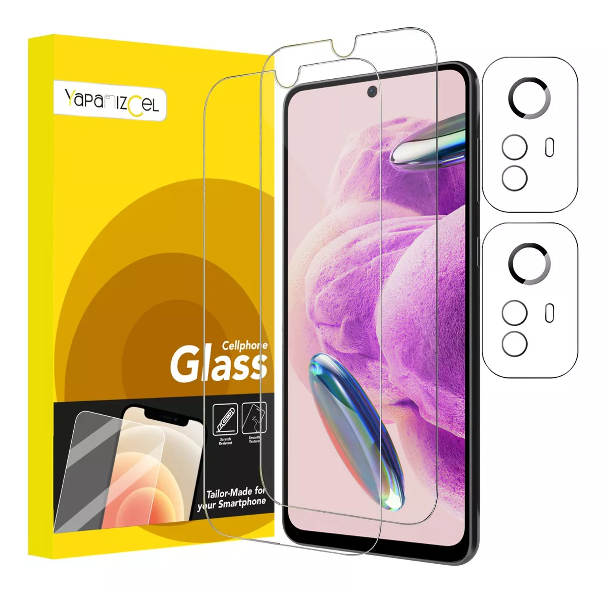 paquete 2 Unidades Mica Cristal Templado + 2 Micas Para Cámara