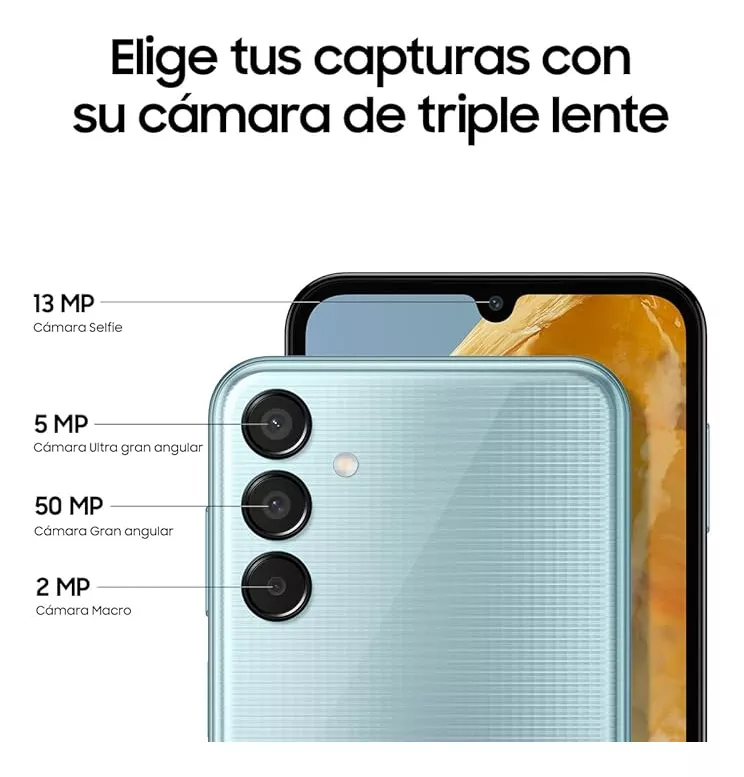 Teléfono celular Samsung Galaxy M15 5g, 6000 mah, triple cámara de hasta 50 mp, 128 gb, gris
