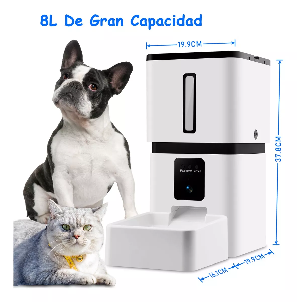 Comedero Automatico 8l Perro Gato Con Cámara 2.4/5g Wifi App