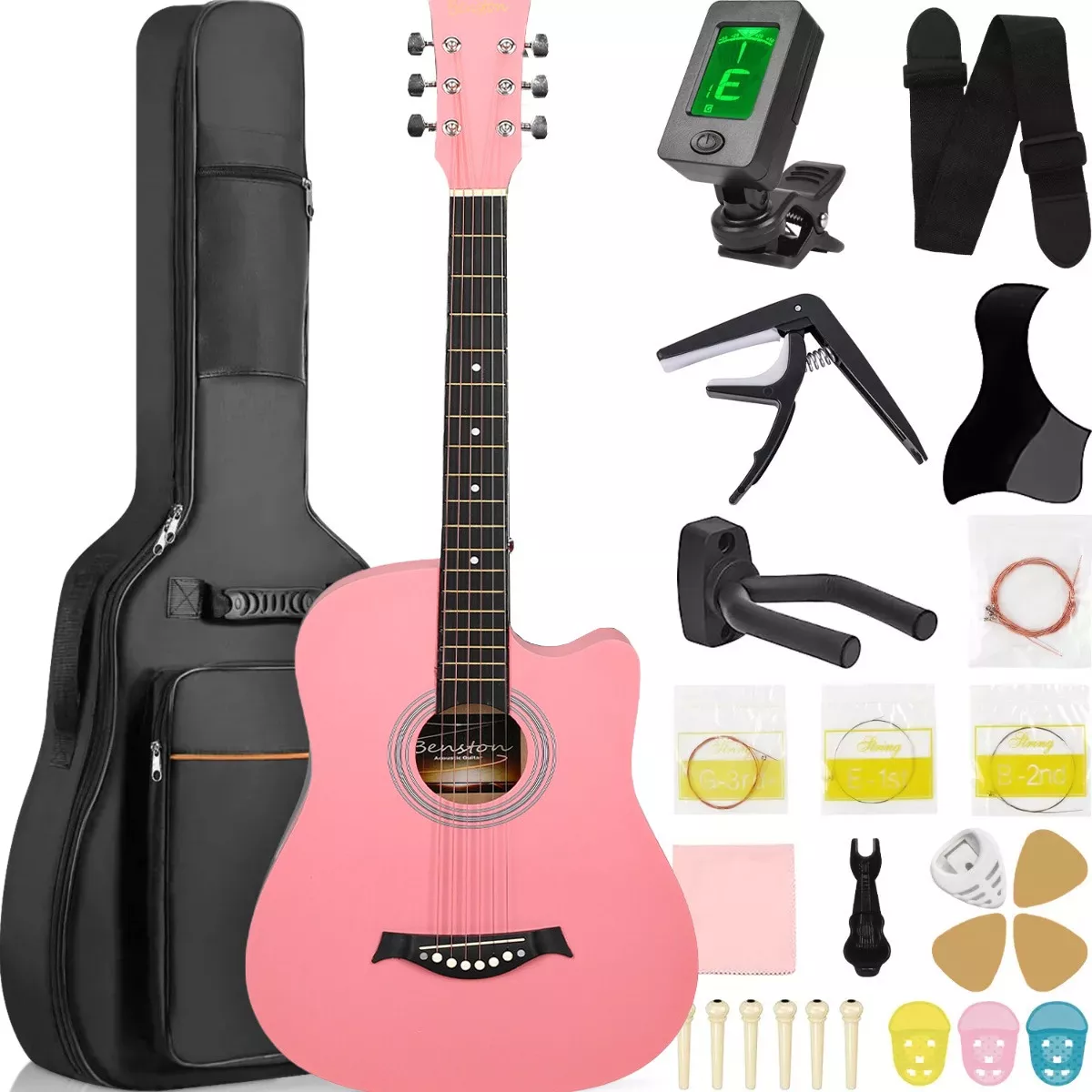 Guitarra Acustica Clasica Con Accesorios Musical Madera 38in color Marr&oacute;n