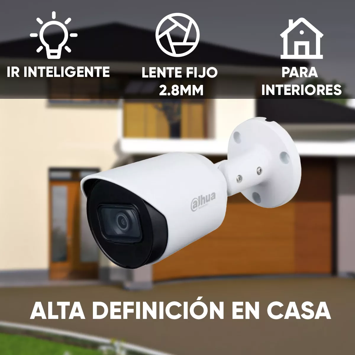 Dahua Cámara Bullet Hfw1200ta28 Hdcvi 1080p Lente 2.8 Mm 103 Grados De Apertura Ir Inteligente De Hasta 30 Mts Protección Ip67 Micrófono Integrado Metálica Estilo Bala