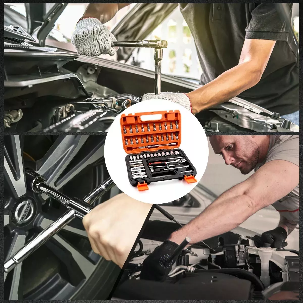 Juego De Herramientas Mecánicas Automóviles Combinados 53pcs