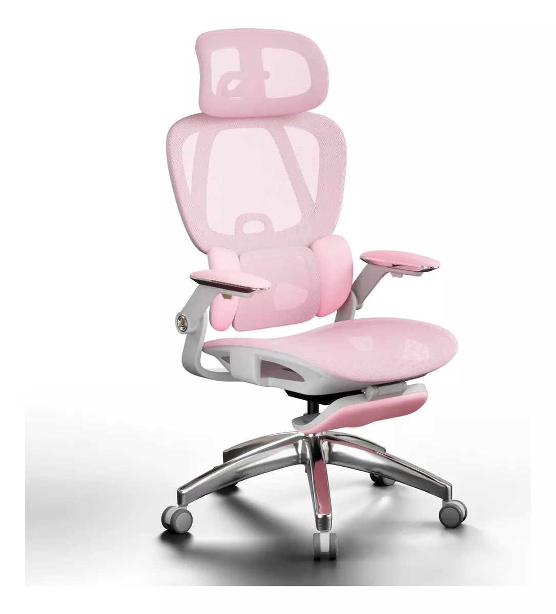 Silla De Oficina Ergon&oacute;mica Ejecutiva Base Metal C&oacute;modo Ouo color Rosa material del tapizado Malla