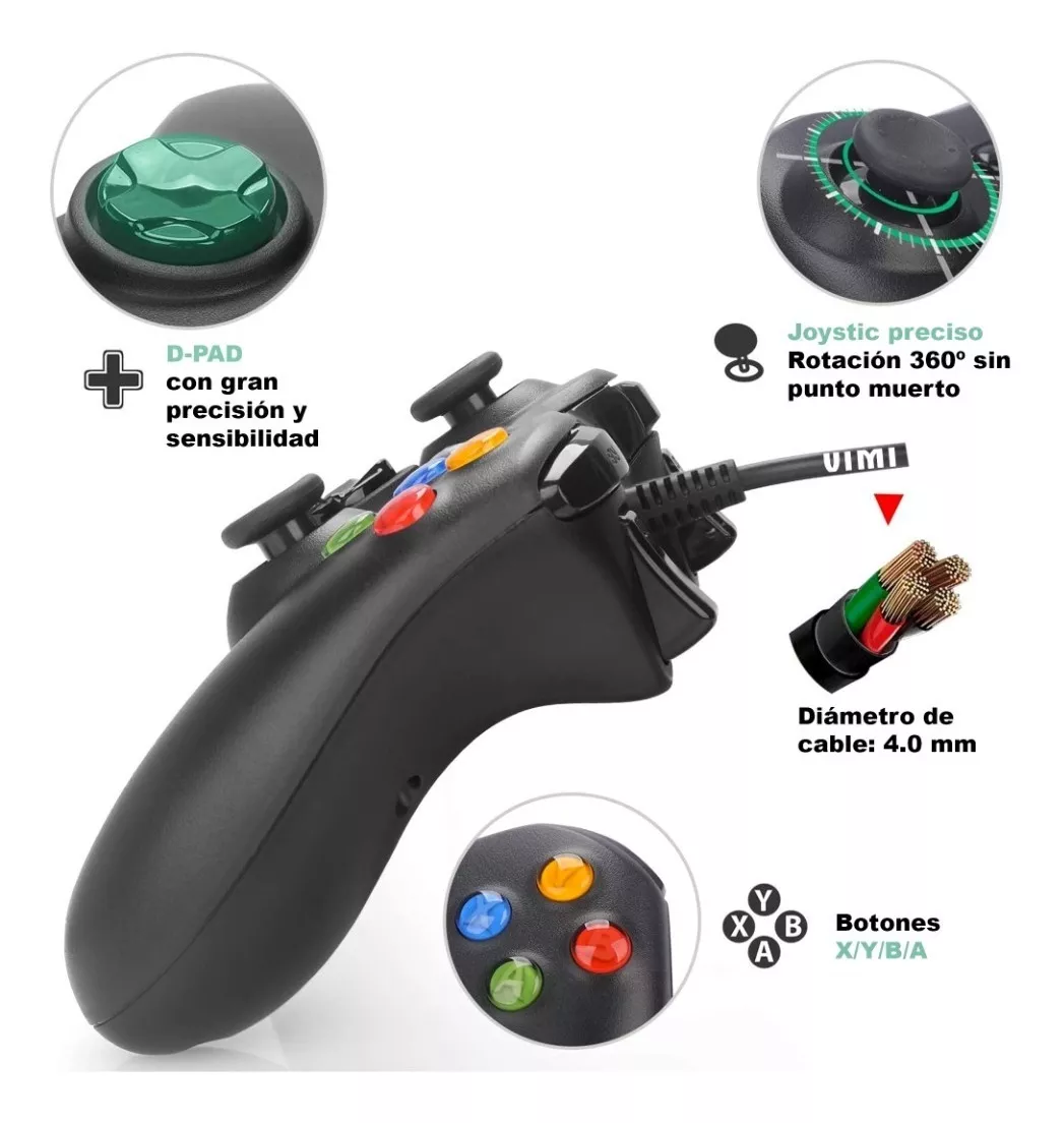 Control Para Xbox 360 Y Pc Windows Gamepad Alambrico