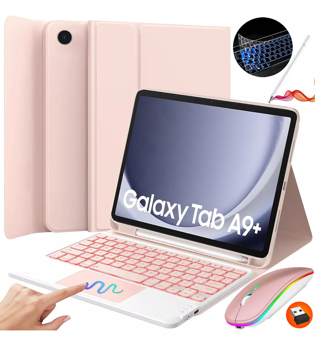 Funda Teclado Mouse+ Lapiz Para Galaxy Tab A9+ Plus 11'' &Ntilde;