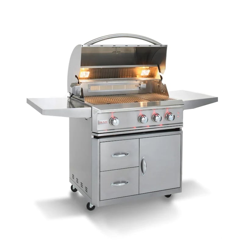 Blaze Professional LUX Parrilla de gas propano de 34 pulgadas con quemador infrarrojo trasero-BLZ-3PRO-LP