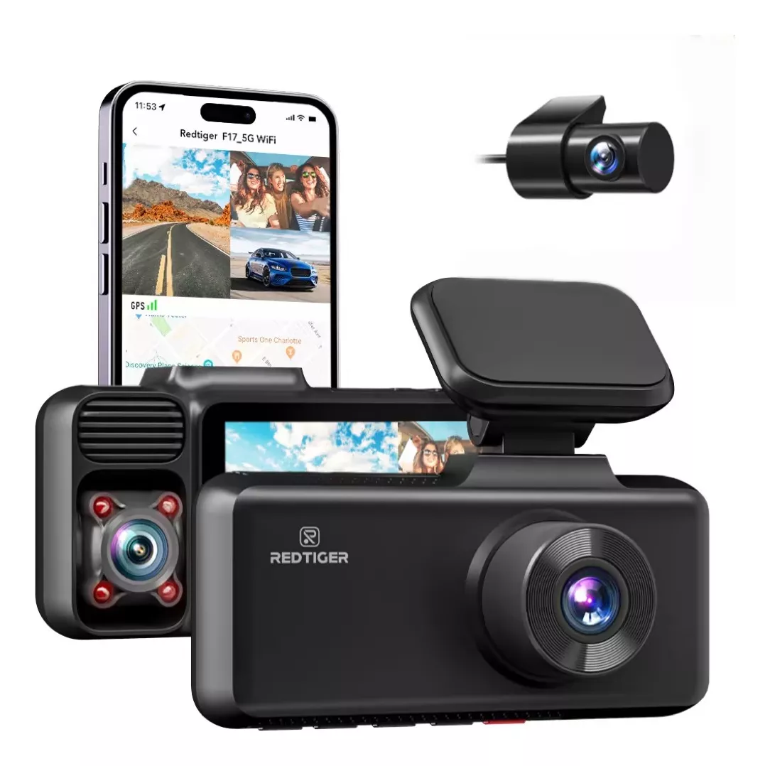 Redtiger C&aacute;mara Para Automovil 4k Dashcam 5g Wi-fi Gps 64gb