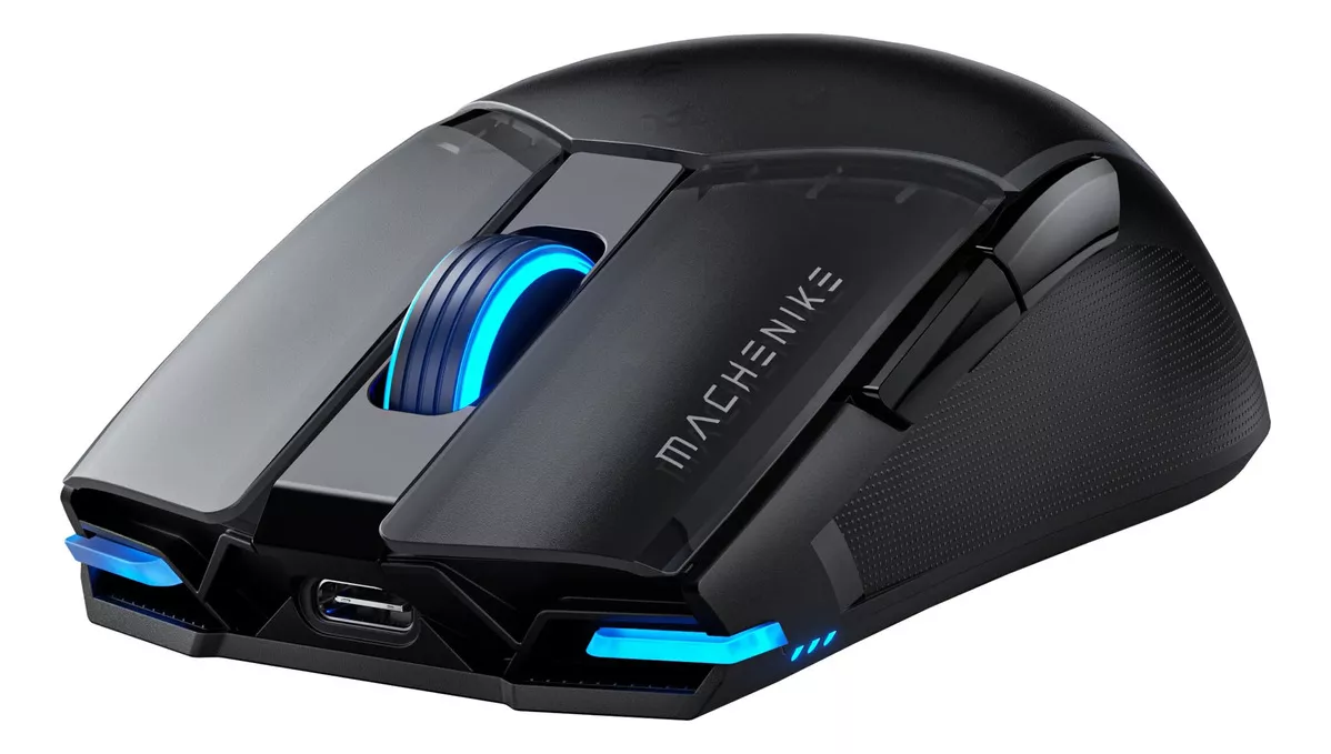 Mouse Gamer Inalámbrico Machenike M7pro Negro Paw3395 26000 Dpi-Two Modo Conexión (usb 2.4ghz Receiver + Con Cable)