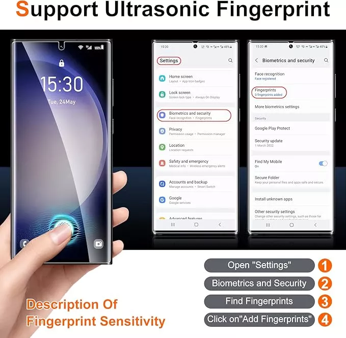 2 Pcs Mica Hydrogel Para Samsung Galaxy S23 Ultra S22 Ultra
