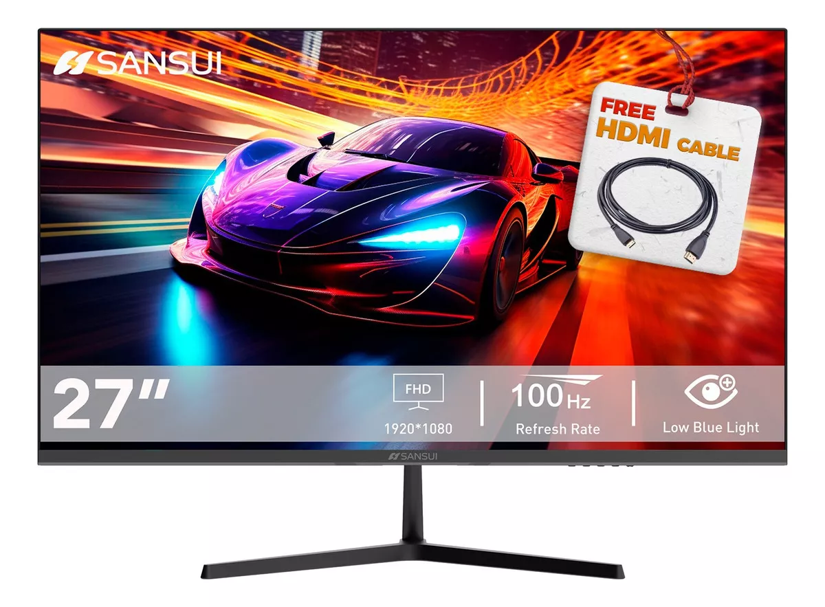 Sansui Monitor Led 27 Fullhd Panel Ips, 100hz Mod. Smx27x3fa color Negro