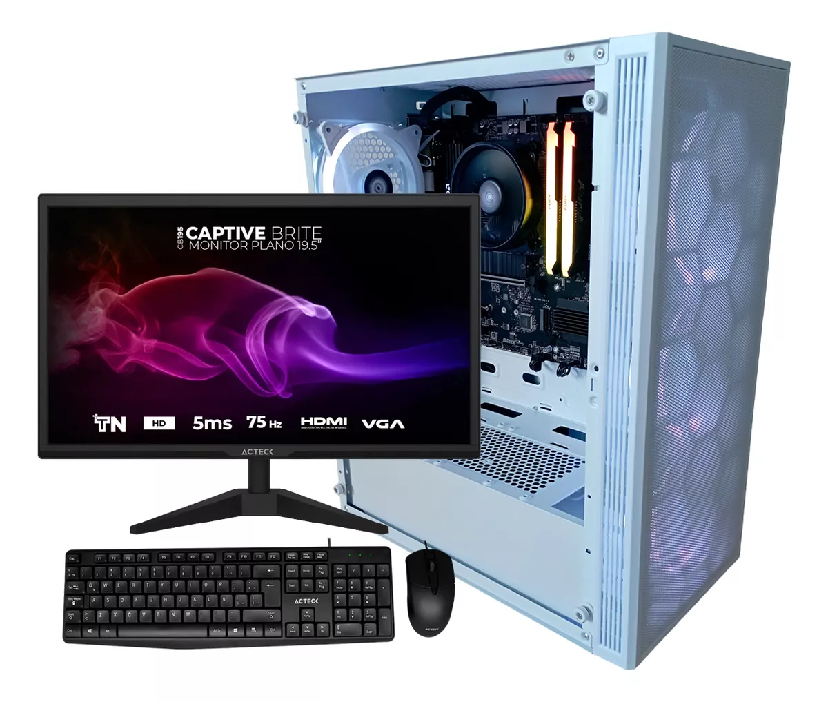 Pc Gamer Rgb Gg Barata Ryzen 5 5600g Ram 16gb 480gb Ssd 80+