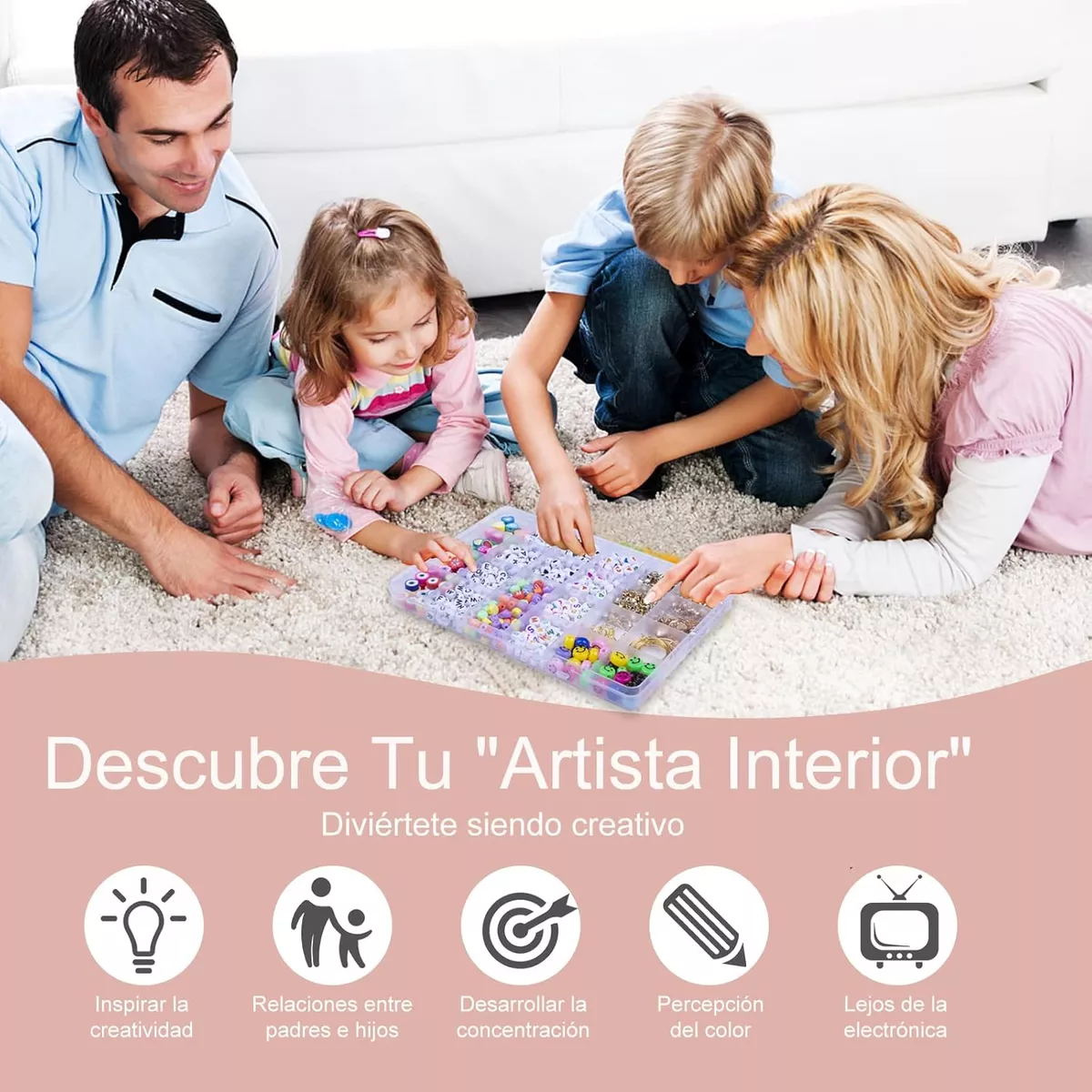 kit Para Hacer Pulseras Collar Set Cuentas Bricolaje 5600pcs