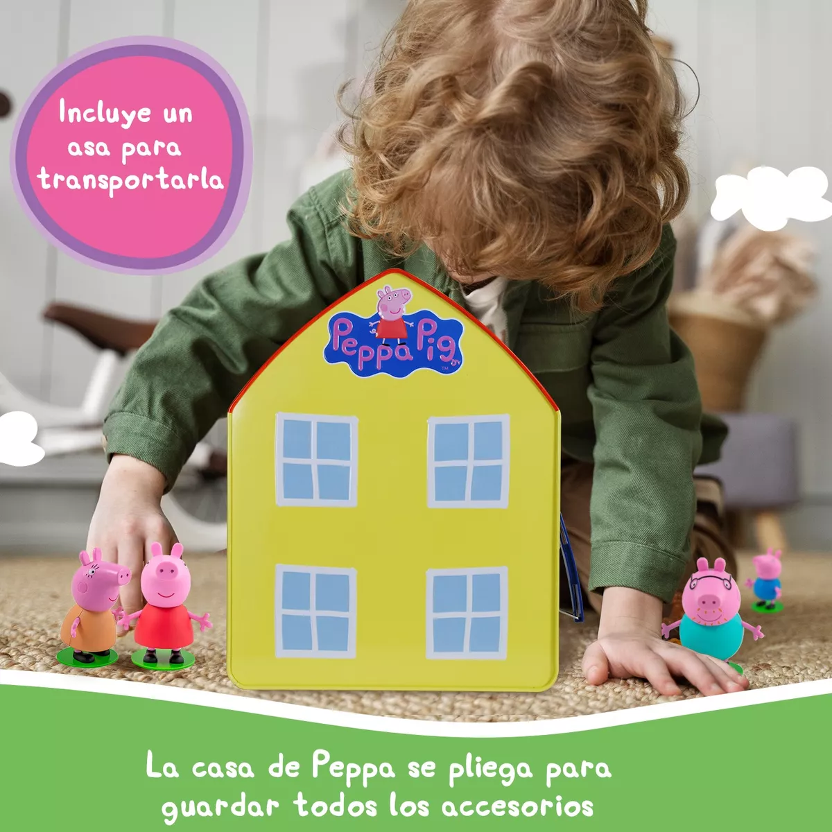 Peppa Pig 4 Figuras De Juguete + Casa Peppa + Manualidades