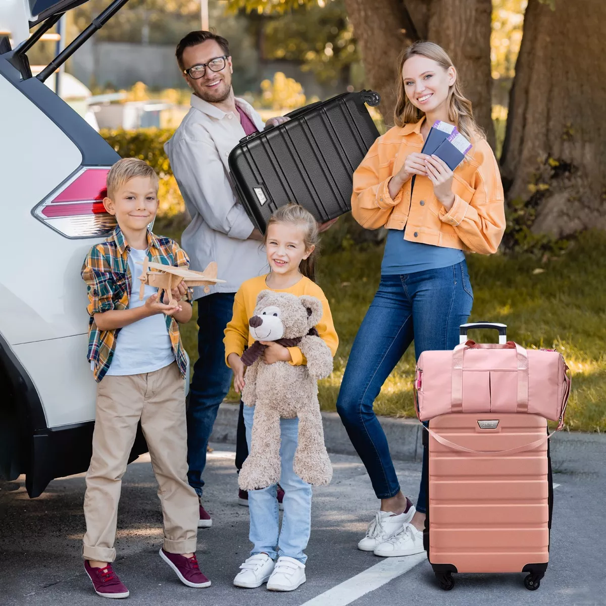 Maleta De Viaje 20in Mano 4 Ruedas 360° Con Bolsa De Viaje