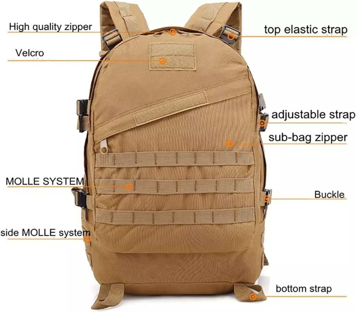 Mochila Táctica Grande 40l De Uso Rudo Impermeable Militar