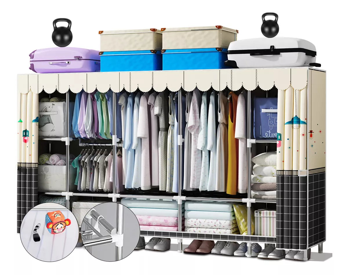 245&times;45&times;170cm Closet Ropero Armable Organizador Guardaropa