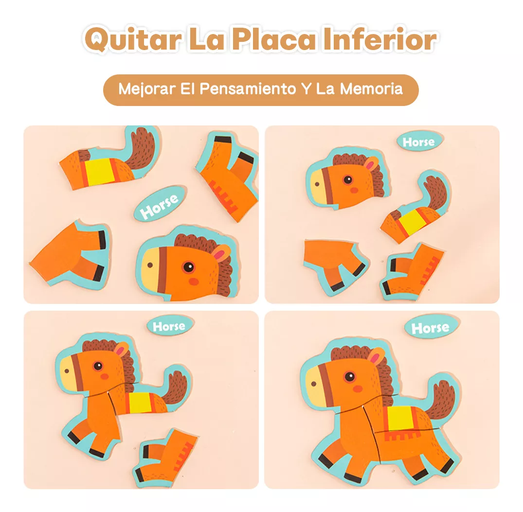 20 Rompecabezas Madera Figuras Surtidas Niños Juguete Puzzle