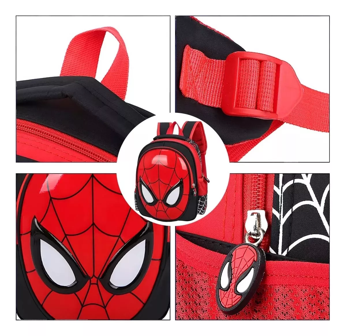 Mochila Preescolar Spider Man 3d Dibujos Animados+sombrero