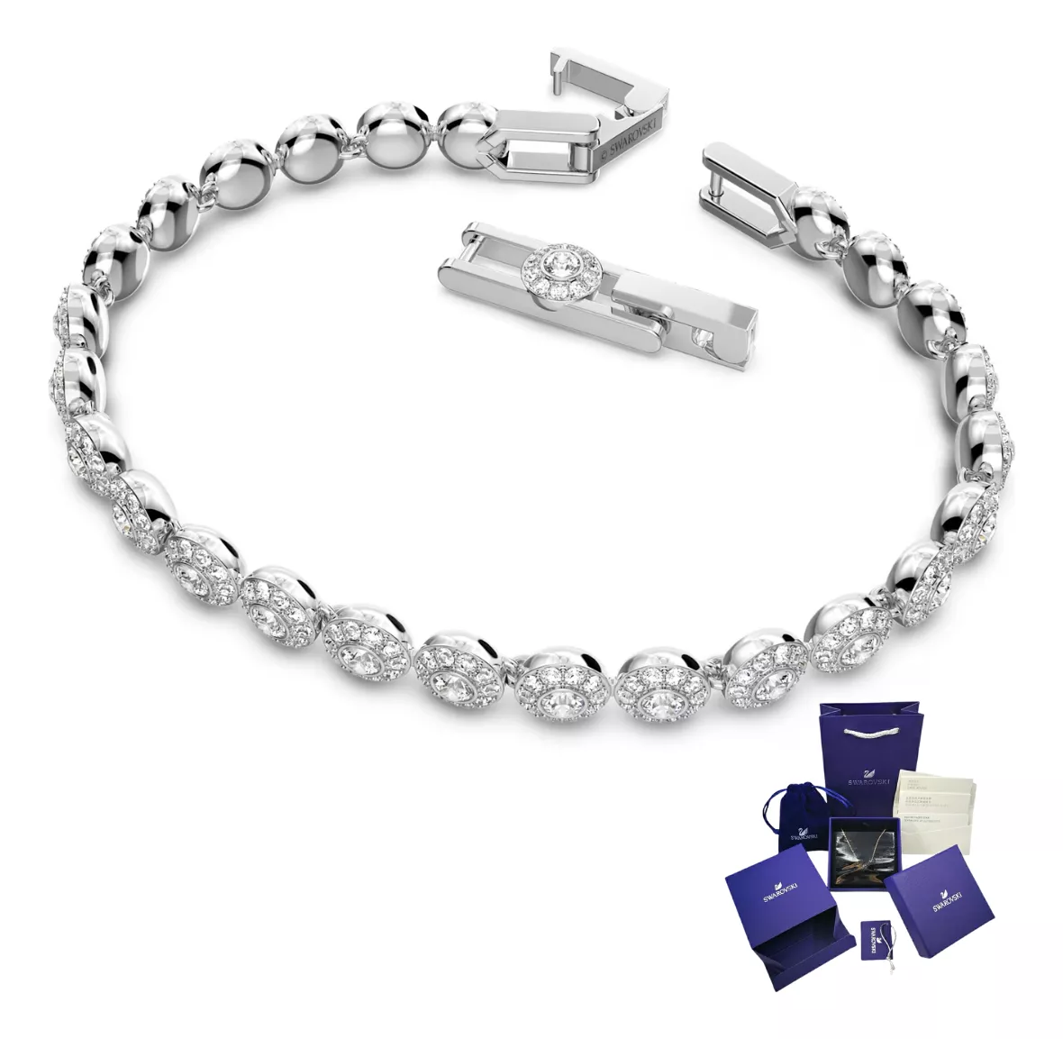 Pulsera Cristal Swarovski Tenis Angelic Halo + kit Regalo